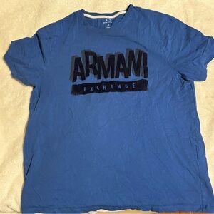 ARMANI EXCHANGE blue and black tee